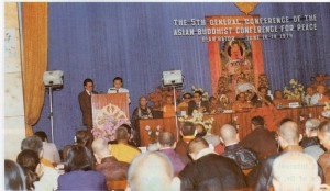 World Peace Envoy, Dr.Suchart Kosolkitiwong, presenting his address at the 5th General Conference of the Asian Buddhist Conference for Peace in Ulan Bator, the Mangolian People's Republic.