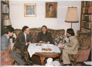 Discussing the way to promote mutual closer co-operation between the IFR and the IARF with Rev. Diether Gehrmann, Secretary-General of the International Association for Religious Freedom (Nov. 14, 1980).